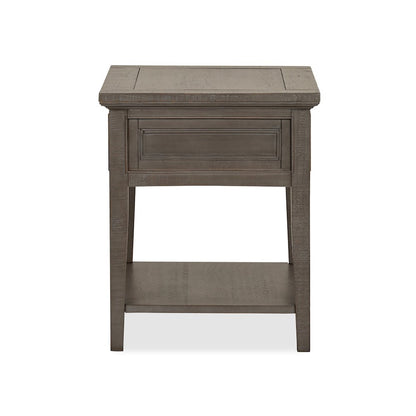 Paxton Place Dovetail Grey Rectangular End Table
