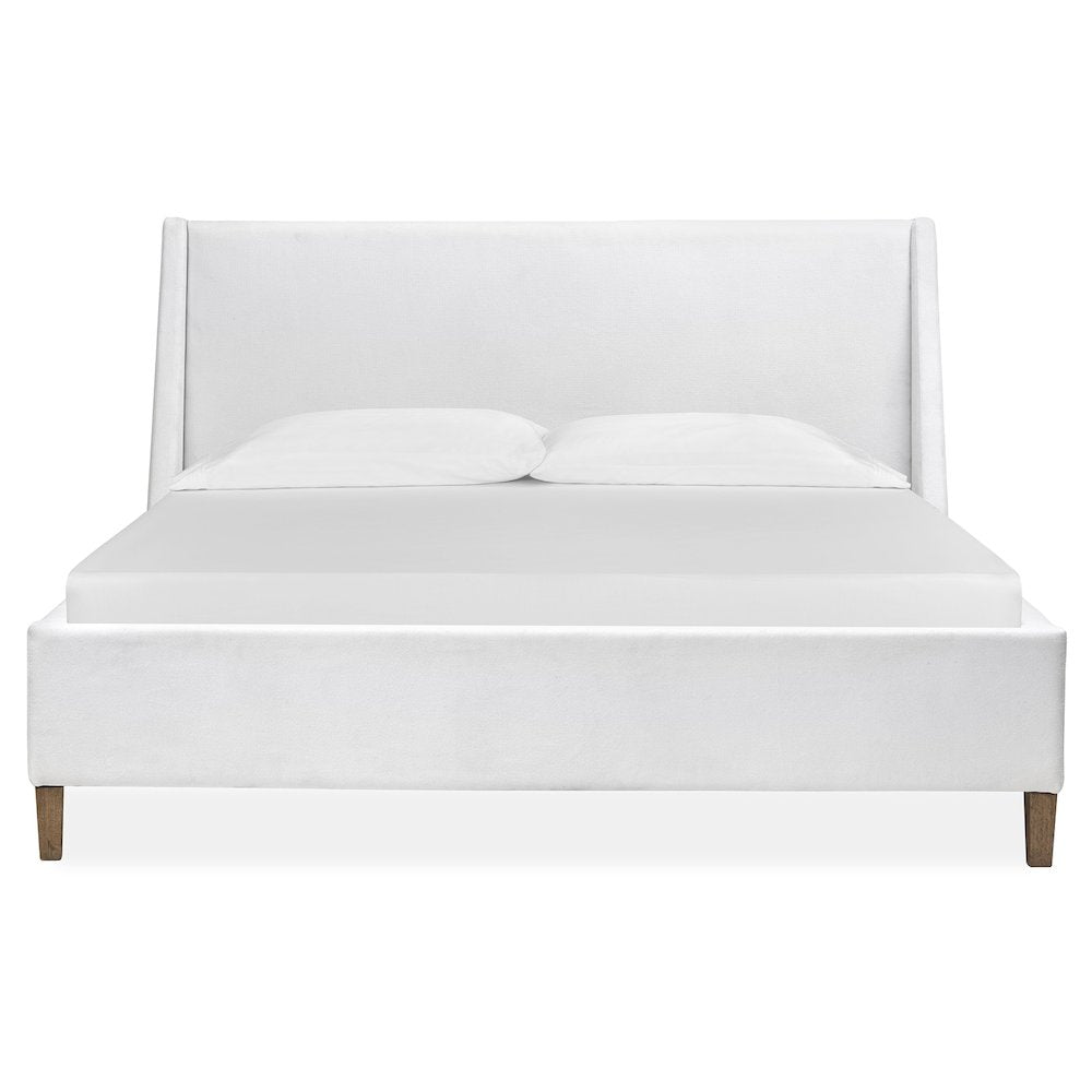 Lindon Belgian Wheat And Coffee Bean King White Upholstered Island Bed