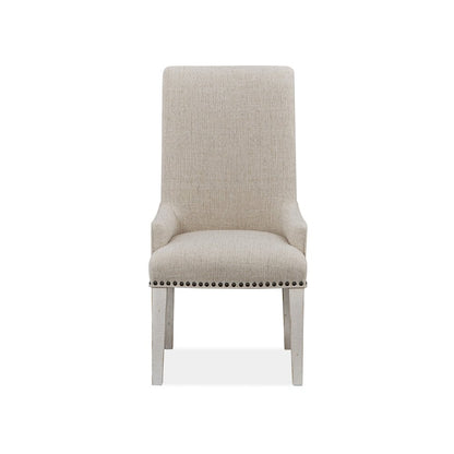 Bronwyn Alabaster And Toasted Nutmeg Upholstered Host Chair Two Pack