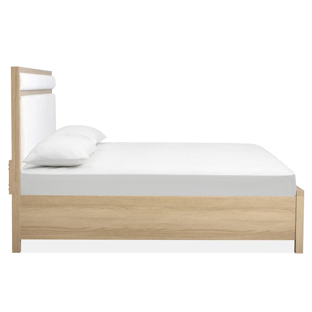 Merrifield Sandstone Beige King Upholstered Panel Bed
