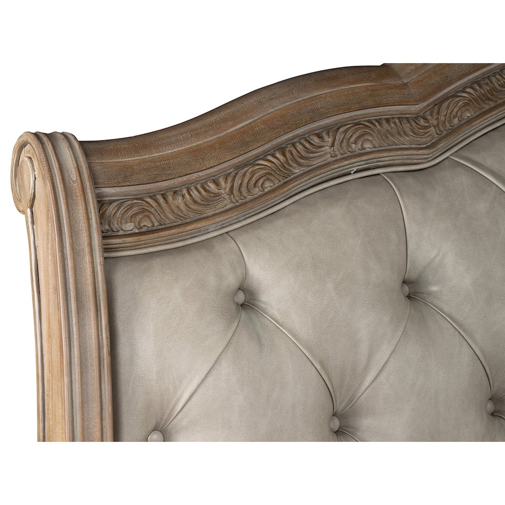Marisol Fawn Queen Upholstered Sleigh Storage Bed