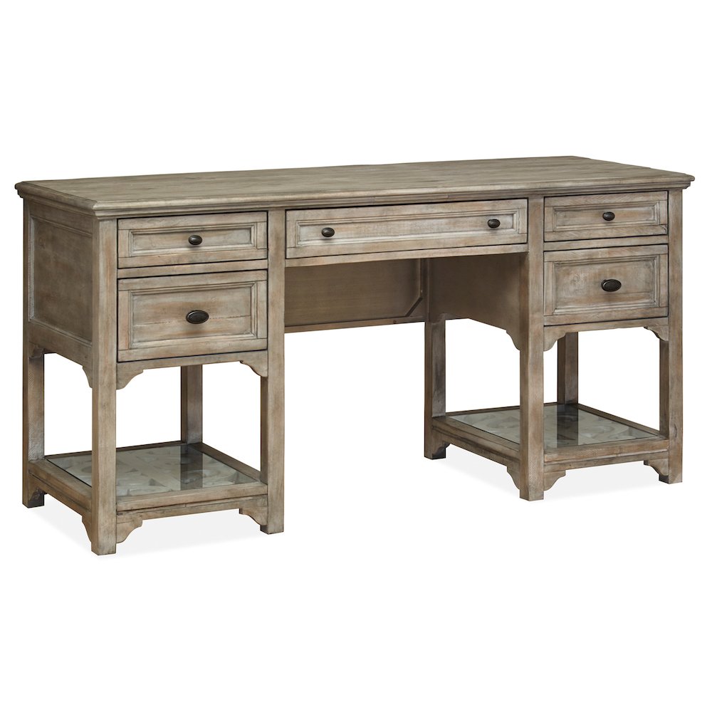 Tinley Park Dove Tail Grey Desk With Hutch