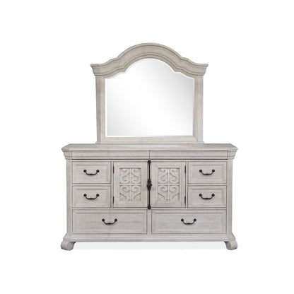 Bronwyn Alabaster Drawer Dresser With Shaped Mirror