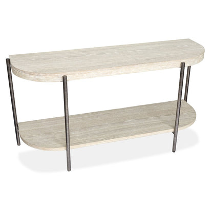 Jennings Edgecomb Grey And Weathered Antique Nickel Demilune Sofa Table
