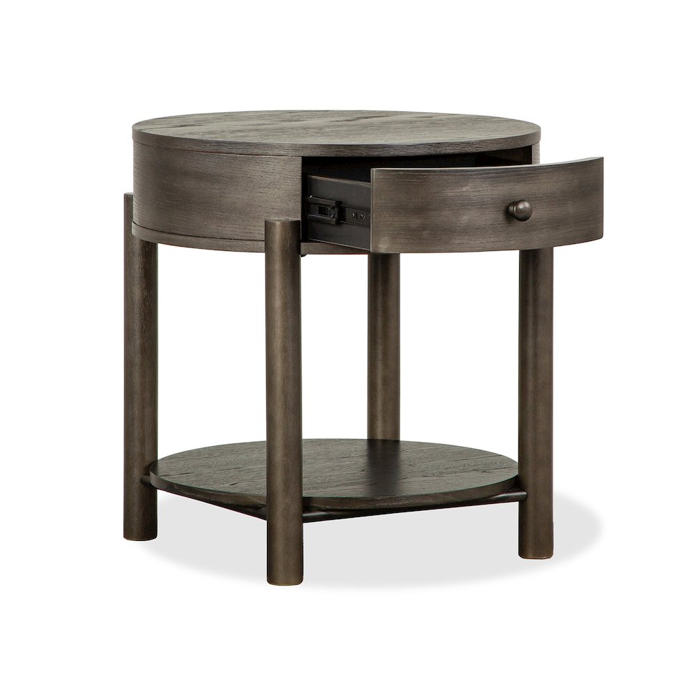 Hadleigh Black Coffee Bean Round End Table
