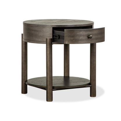Hadleigh Black Coffee Bean Round End Table