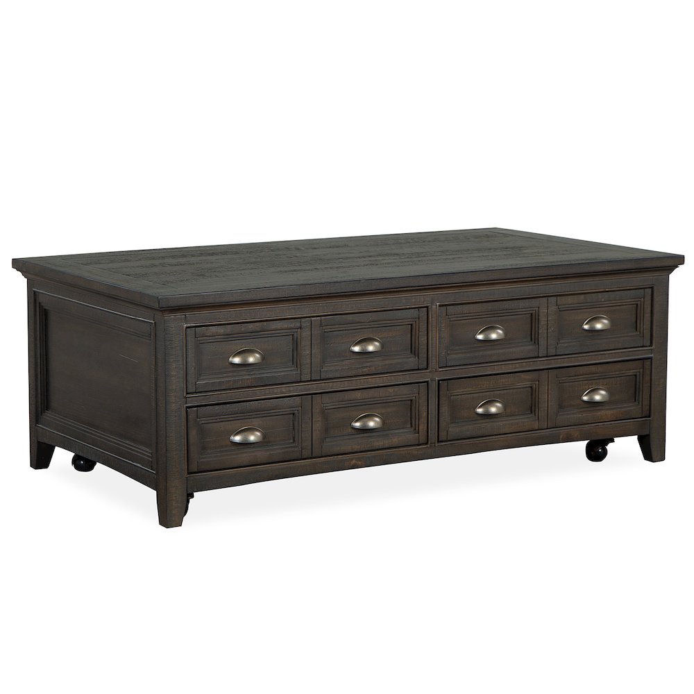Westley Falls Graphite Lift Top Storage Cocktail Table With Casters