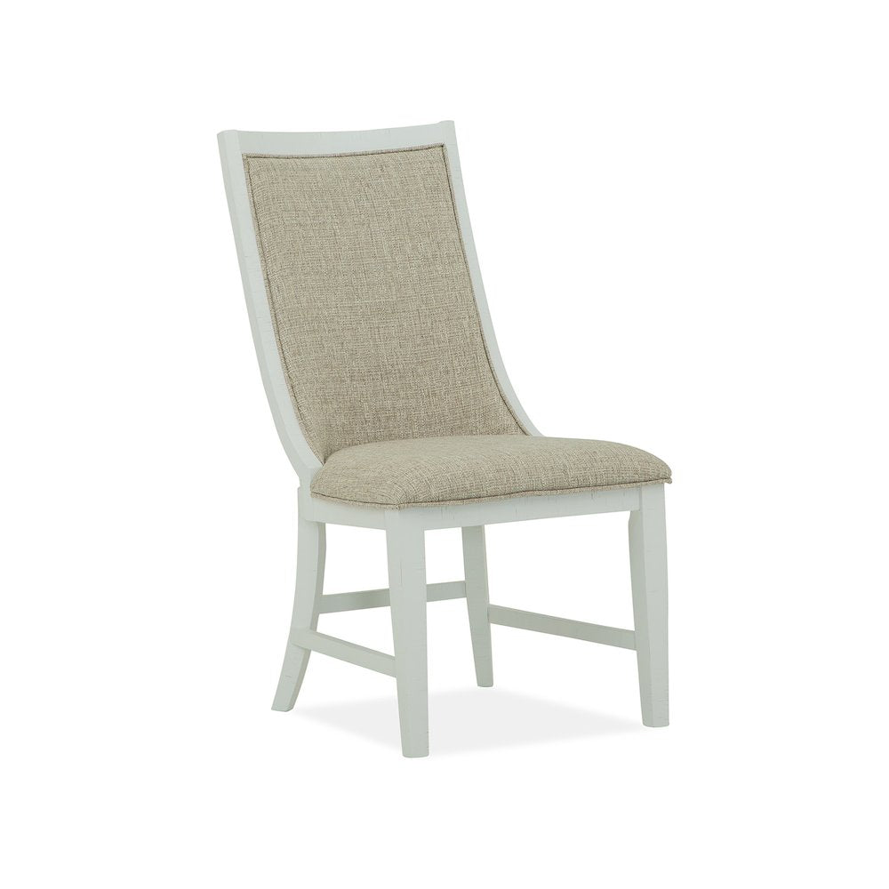 Heron Cove Chalk White And Dovetail Grey Upholstered Host Chair Two Pack