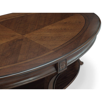 Winslet Cherry Oval Cocktail Table With Casters