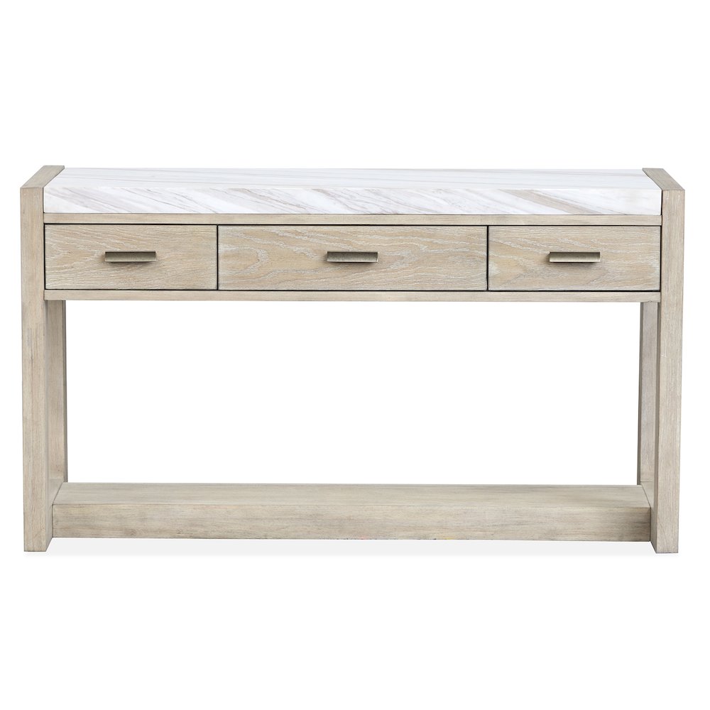 Preston Gallery Buff And Antique Silver Rectangular Sofa Table