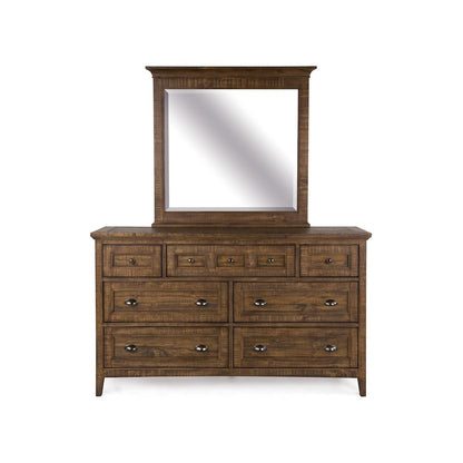 Bay Creek Toasted Nutmeg Drawer Dresser With Landscape Mirror
