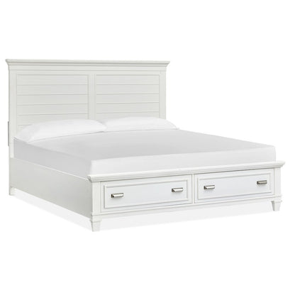 Charleston White Dove King White Panel Storage Bed