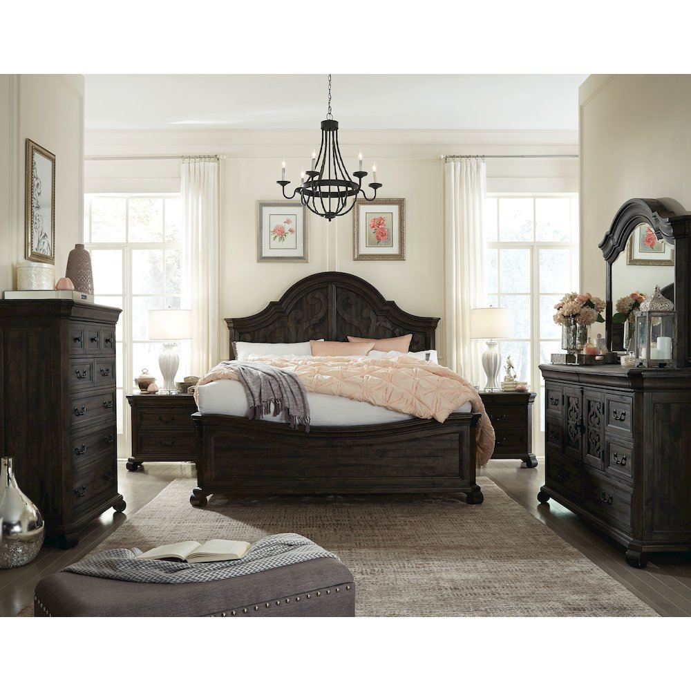 Bellamy Peppercorn King Shaped Panel Bed