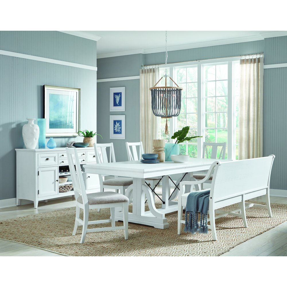 Heron Cove Chalk White And Dovetail Grey Bench