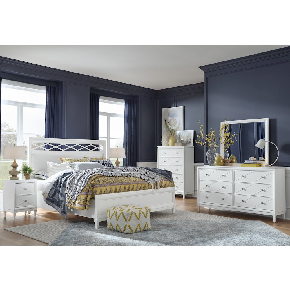 Springhouse Whisper White Double Drawer Dresser With Landscape Mirror