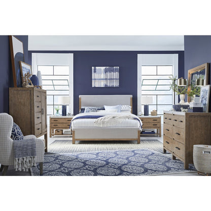 Plum Creek Sierra Brown King Upholstered Panel Bed