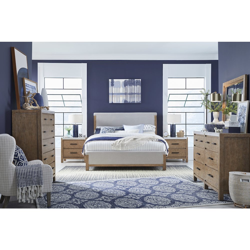 Plum Creek Sierra Brown King Upholstered Panel Bed