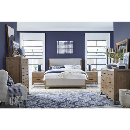 Plum Creek Sierra Brown King Upholstered Panel Bed