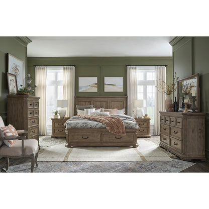 Adler Court Florentine Walnut Drawer Dresser With Landscape Mirror