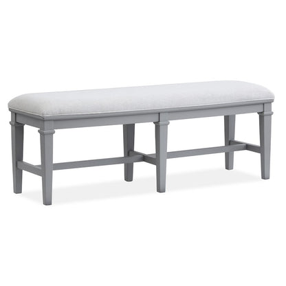 Charleston Harbor Gray Grey Upholstered Bench