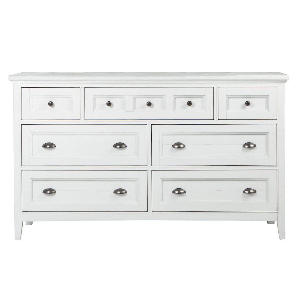 Heron Cove Chalk White And Dovetail Grey Drawer Dresser