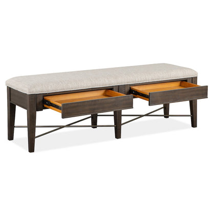 Westley Falls Graphite Upholstered Bench