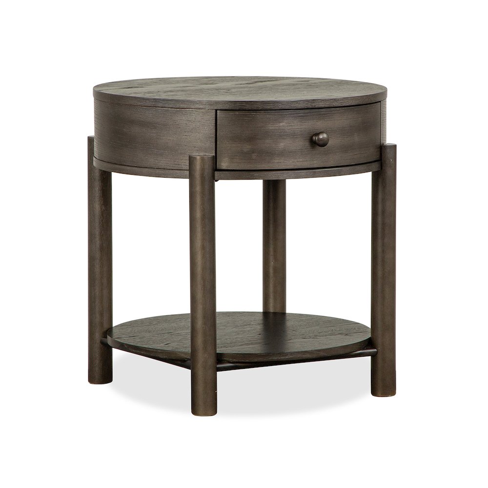 Hadleigh Black Coffee Bean Round End Table