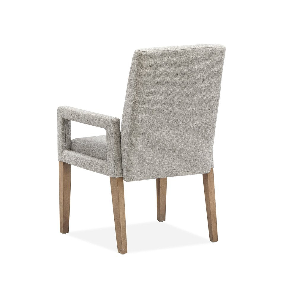 Lindon Belgian Wheat Grey Upholstered Arm Chair Two Pack