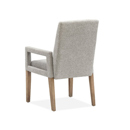 Lindon Belgian Wheat Grey Upholstered Arm Chair Two Pack
