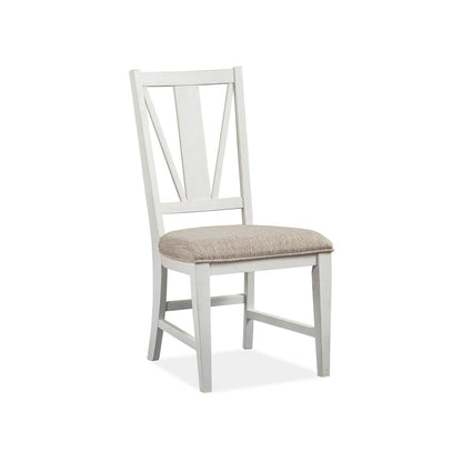 Heron Cove Chalk White And Dovetail Grey Upholstered Side Chair Two Pack
