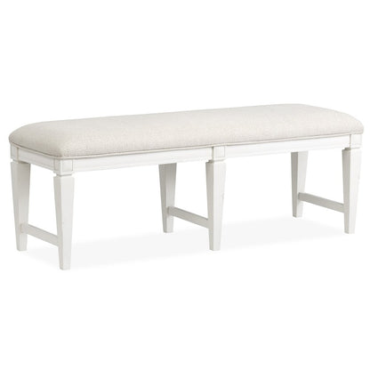 Willowbrook Egg Shell White Upholstered Bench