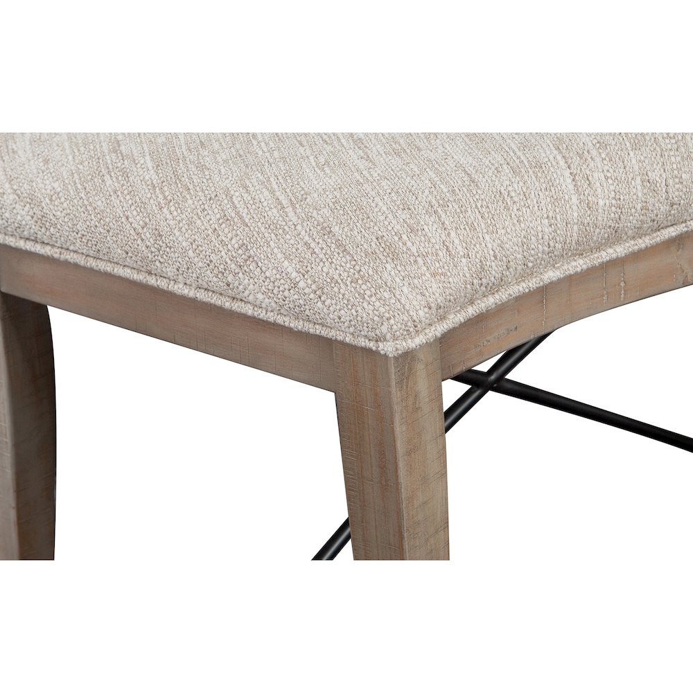 Paxton Place Dovetail Grey Upholstered Curved Bench