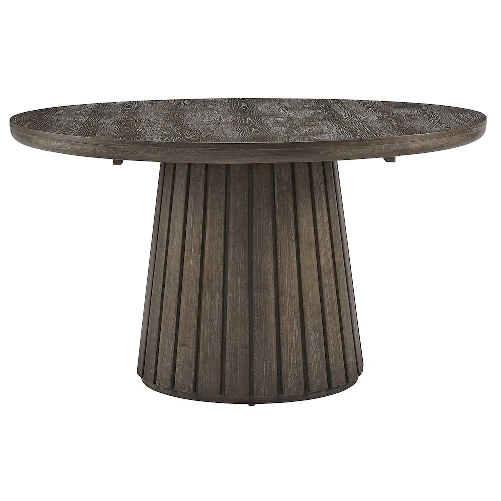 Kavanaugh Weathered Kona Brown Extendable Round Dining Table