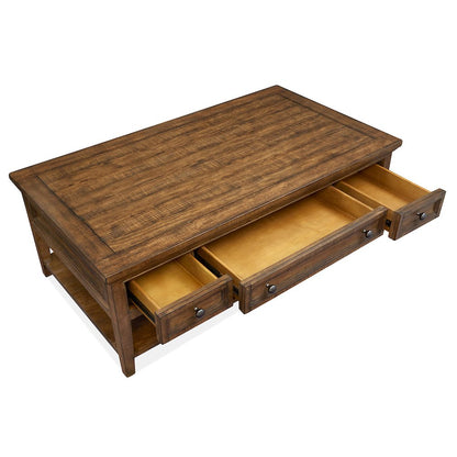 Bay Creek Toasted Nutmeg Rectangular Cocktail Table With Casters