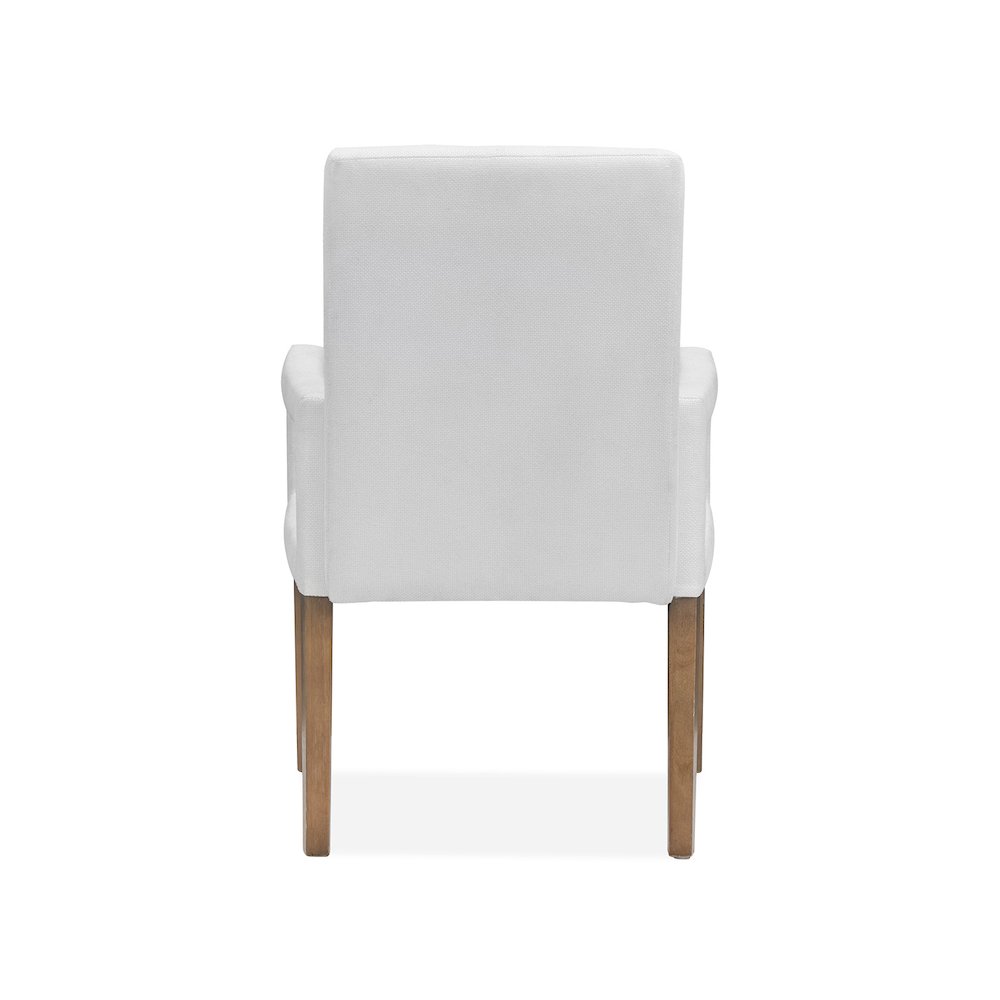 Lindon Belgian Wheat White Upholstered Arm Chair Two Pack