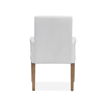 Lindon Belgian Wheat White Upholstered Arm Chair Two Pack