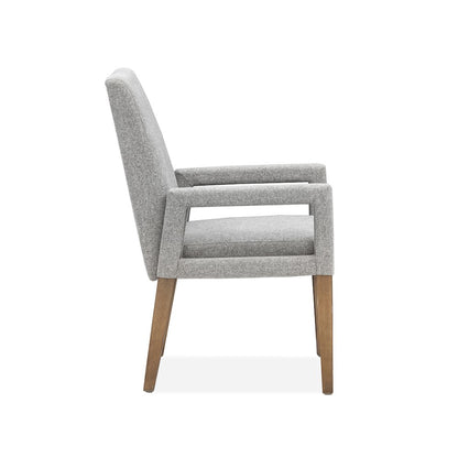 Lindon Belgian Wheat Grey Upholstered Arm Chair Two Pack