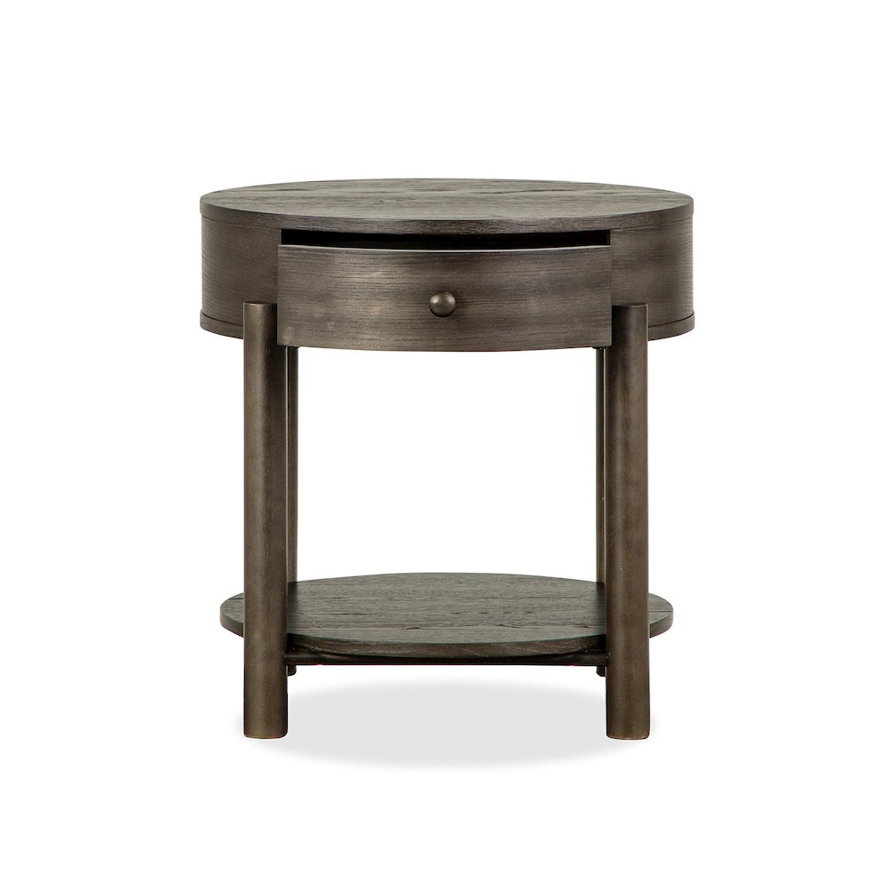 Hadleigh Black Coffee Bean Round End Table
