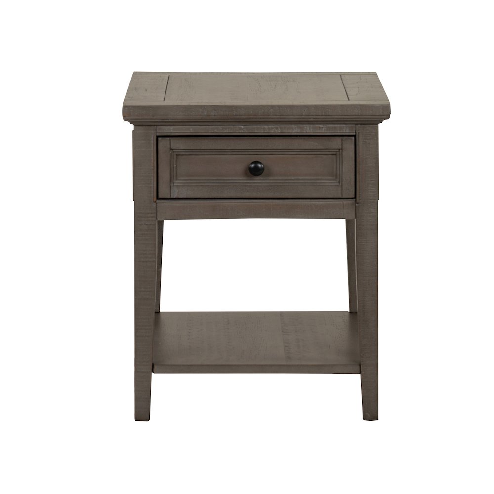 Paxton Place Dovetail Grey Rectangular End Table