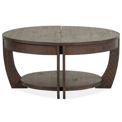 Lyndale Nutmeg Lift Top Storage Cocktail Table With Casters