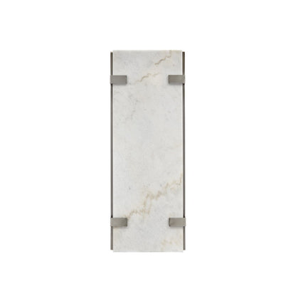 Pearl White And Roasted Almond And Brushed Platinum Rectangular Sofa Table