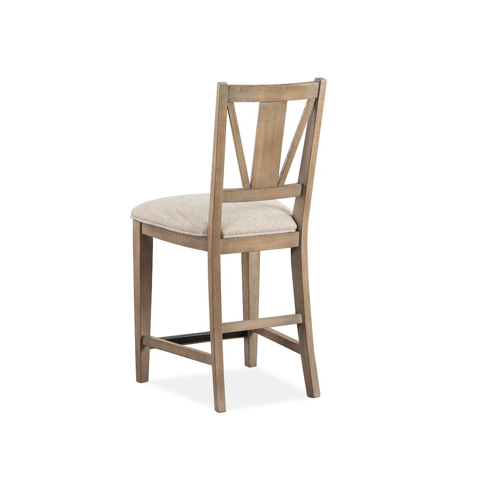 Paxton Place Dovetail Grey Upholstered Counter Chair Two Pack