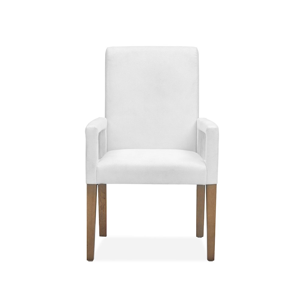Lindon Belgian Wheat White Upholstered Arm Chair Two Pack