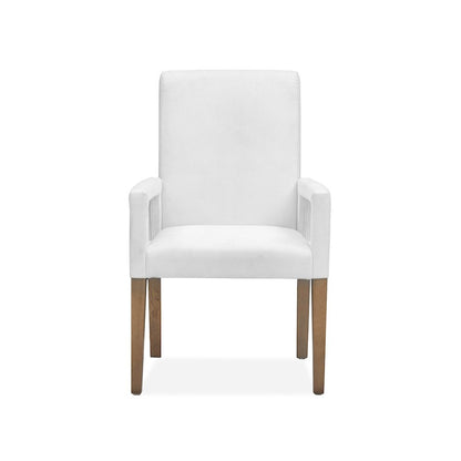Lindon Belgian Wheat White Upholstered Arm Chair Two Pack