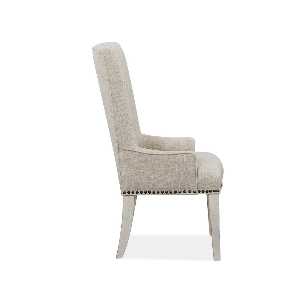Bronwyn Alabaster And Toasted Nutmeg Upholstered Host Chair Two Pack
