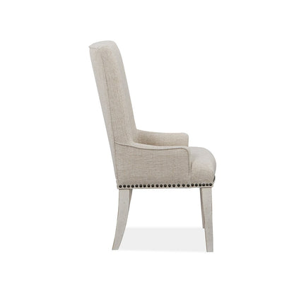 Bronwyn Alabaster And Toasted Nutmeg Upholstered Host Chair Two Pack