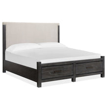 Plum Creek Ravenwood Black California King Upholstered Panel Storage Bed