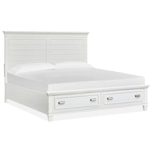 Charleston White Dove California King White Panel Storage Bed
