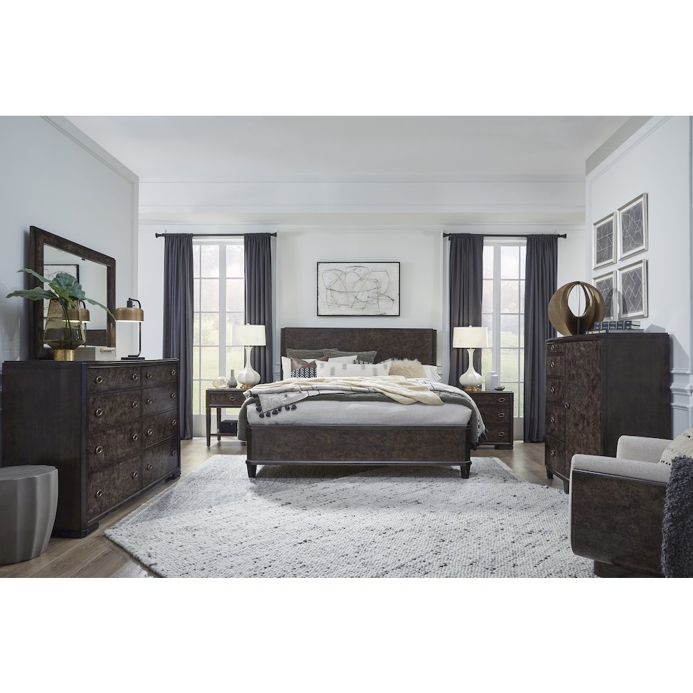 Rowan Espresso Drawer Dresser With Landscape Mirror