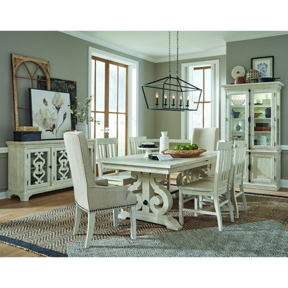 Bronwyn Alabaster And Toasted Nutmeg Upholstered Host Chair Two Pack